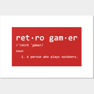 Retro Gamer Funny Definition, ironic gaming joke Posters and Art